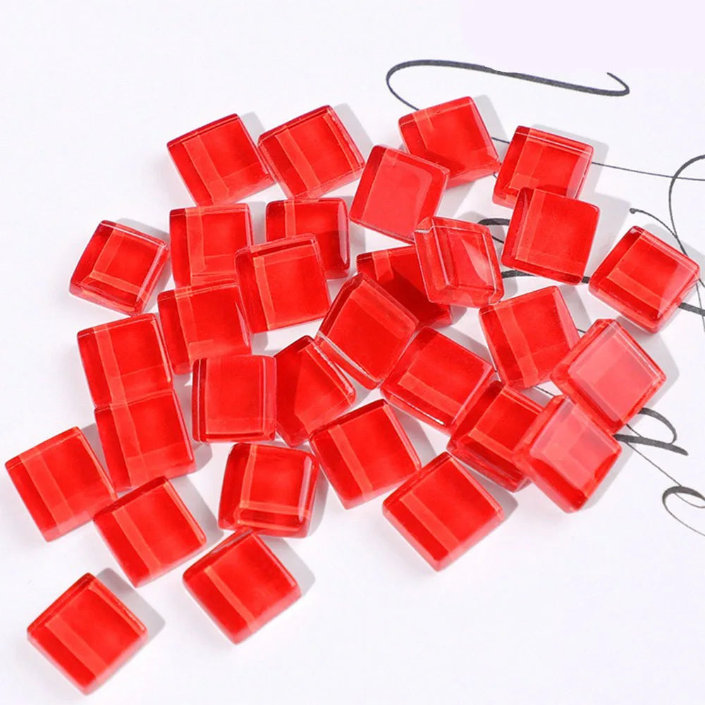 DIY Ceramic Mosaic Glass 50pcs Tiles Colored Crystal Mirror Grain For Wall Decorative Hand Painting Materials Art Crafts Project