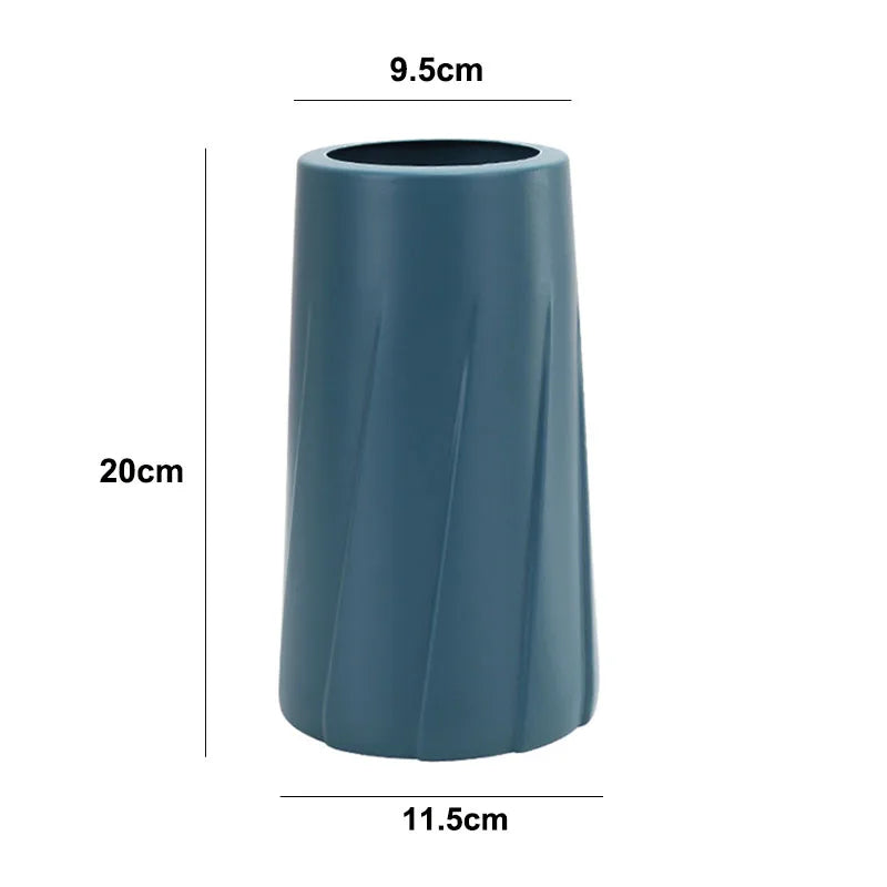 Morandi Plastic Vase Living Room Decoration Ornaments Modern Origami Plastic Vases for Flower Arrangements Home Decoration