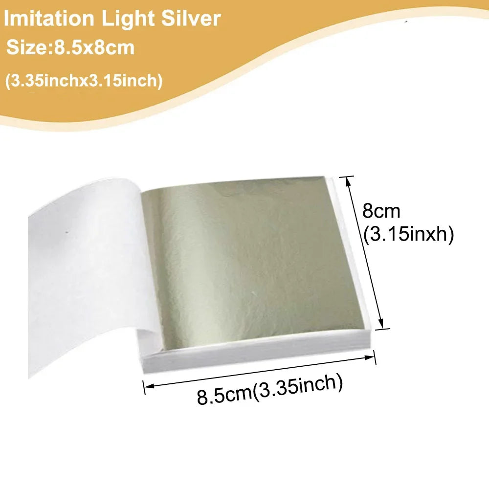 100pcs Imitation Gold Sliver Copper Foil Paper DIY Resin Candle Plaster Craft Leaf Flake Gilding Sheets Art Nail Home Decoration