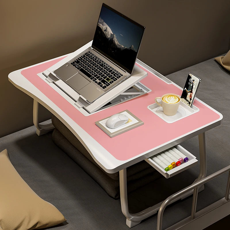 Foldable laptop desk, desktop lifting laptop rack, reading laptop desk, home breakfast tray office desk, study desk with drawers