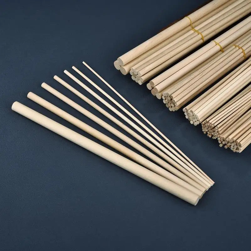Round Wooden Stick 300mm Long DIY Wood Handmade 3/4/6/8/10/12/14mm Diameter Durable Dowel Building Model Woodworking Tool