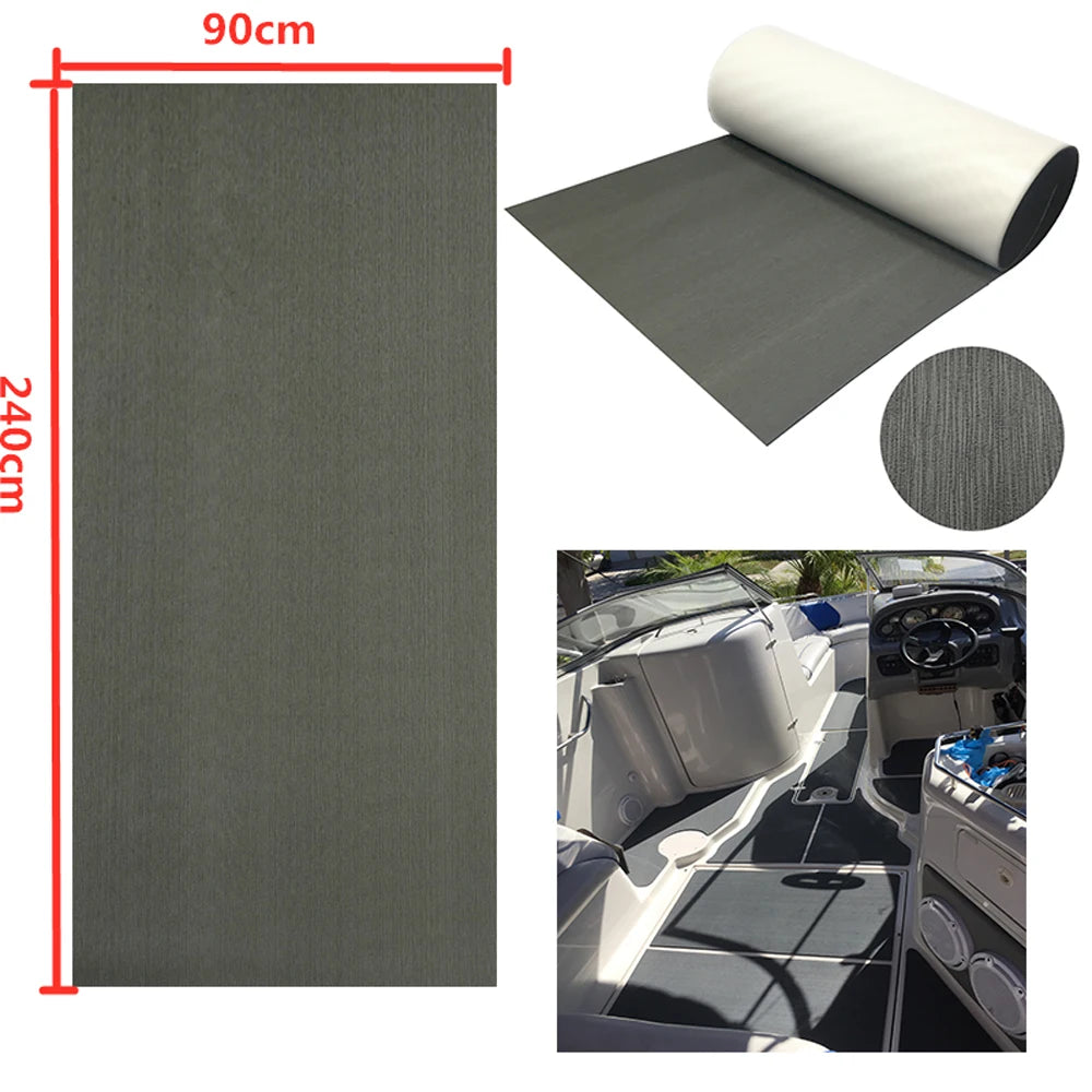 94.5"x 35.4" EVA Anti-slip Mat Foam Boat Decking Sheet Anti-Slip Self-Adhesive Deck Boat Flooring Mat Cuttable