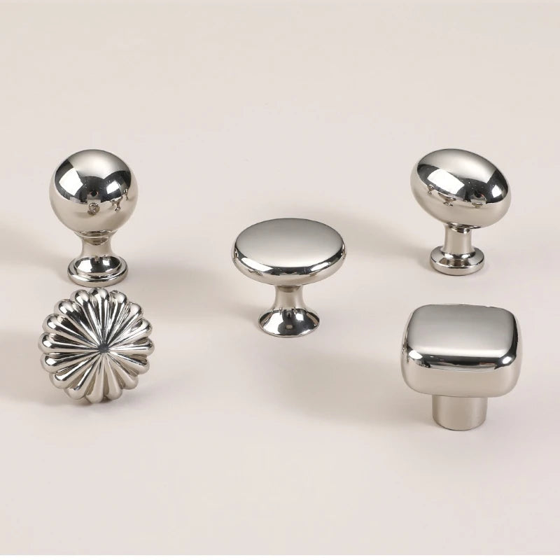 Silver cabinet door handle creative wardrobe/cabinet/drawer knobs modern minimalist single-hole door pull furniture hardware