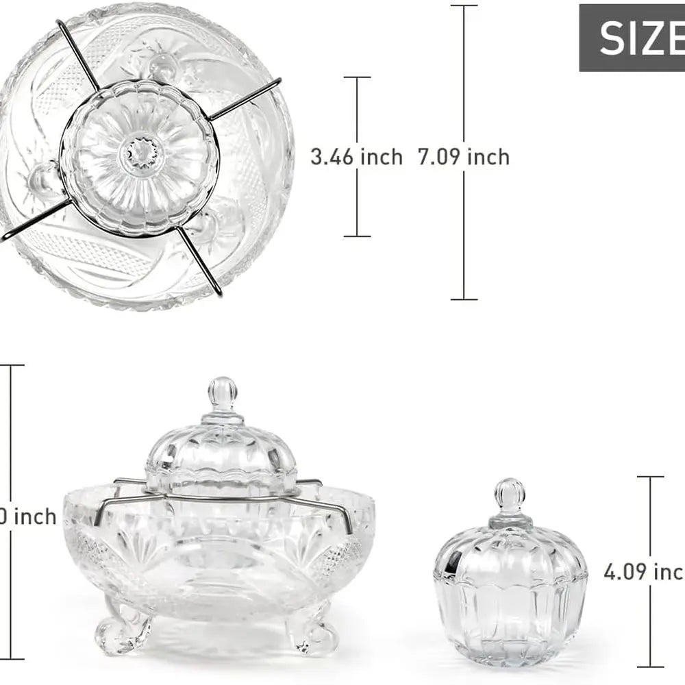 Luxury Caviar Serving Kit with Glass Bowl & 2 Pearl-Handled Spoons for Gourmet Delights