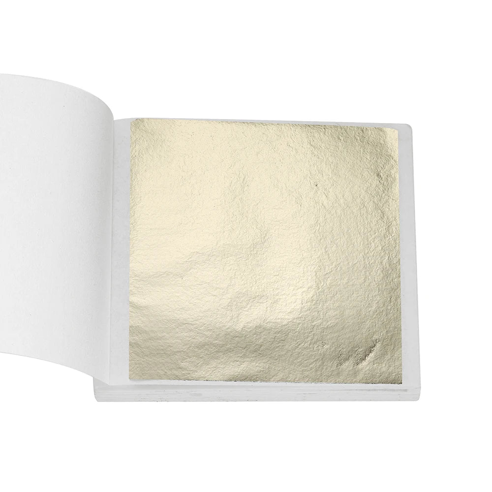 100pcs 8x8cm Imitation Gold Silver Foil Glitters Paper Leaf Sheets DIY Resin Filler Jewelry Making Art Crafts Decor Design Paper