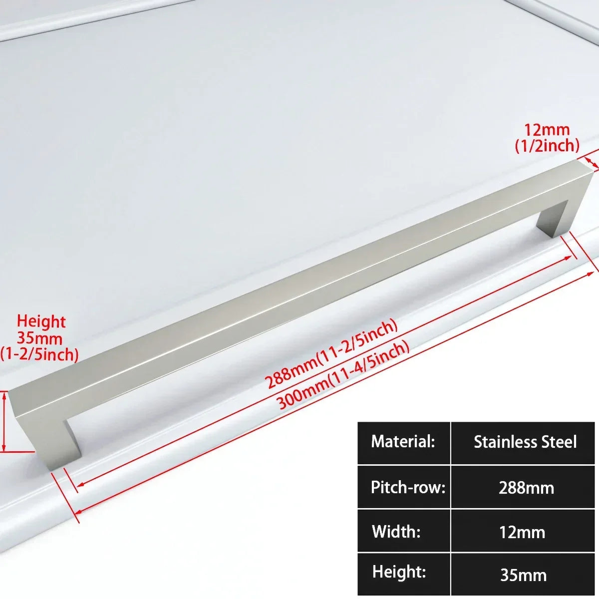 Square Furniture Hardware Black Cabinet Handle Stainless Steel Kitchen Door Knobs Cupboard Wardrobe Drawer Pulls