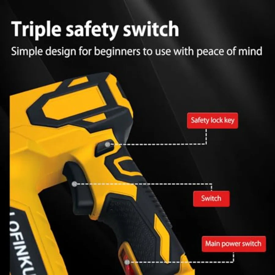 Cordless Nail Gun Battery Powered Brad Nailer 2-in-1 Nail/Staple Gun 2×2.0Ah Batteries Electric Nail Gun Brad Nailer Cordless f