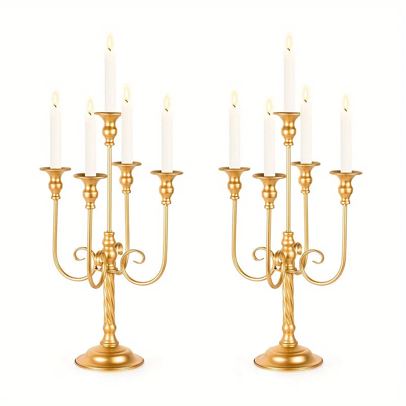 5 Candle Holders For Weddings, Banquet Events, 19.6 Inches High, Decoration For Weddings, Christmas, Halloween