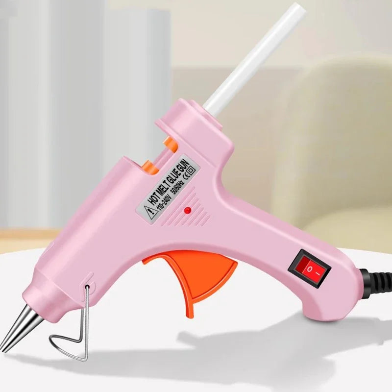70W Hot Melt Glue Gun with 2/5/10/20 Pcs 7mm Premium Glue Sticks Industrial Guns Heat Temperature Thermo Electric Repair Tool