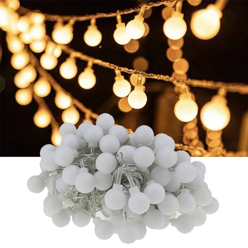 Globe String Fairy Lights usb 10m Multicoloured Festoon Lights Outdoor Colour 5V Hoilday Lighting Christmas Room Decoration