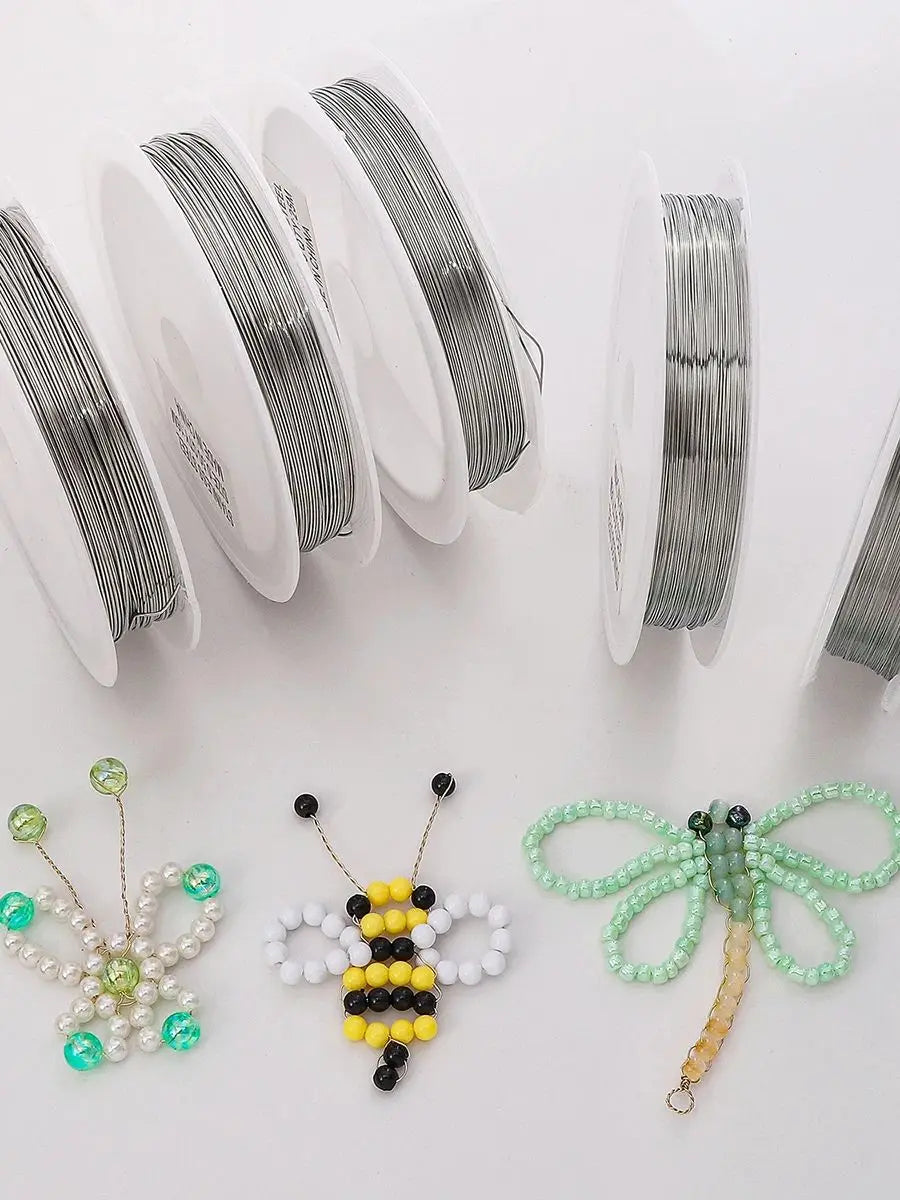 Flexible Anti-Rust Beading Wire, Single Strand, Soft Steel Craft Wire for Jewelry Making, Bead Wrapping and Connecting, 5mm,