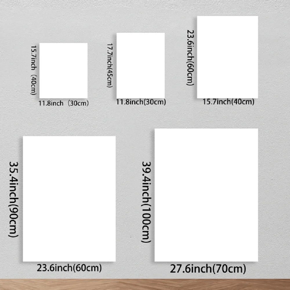 White Flower Pattern Wood Frame Canvas Murals Can Be Hung Directly Wall Mounted Decoration Suitable for HomeLiving Room