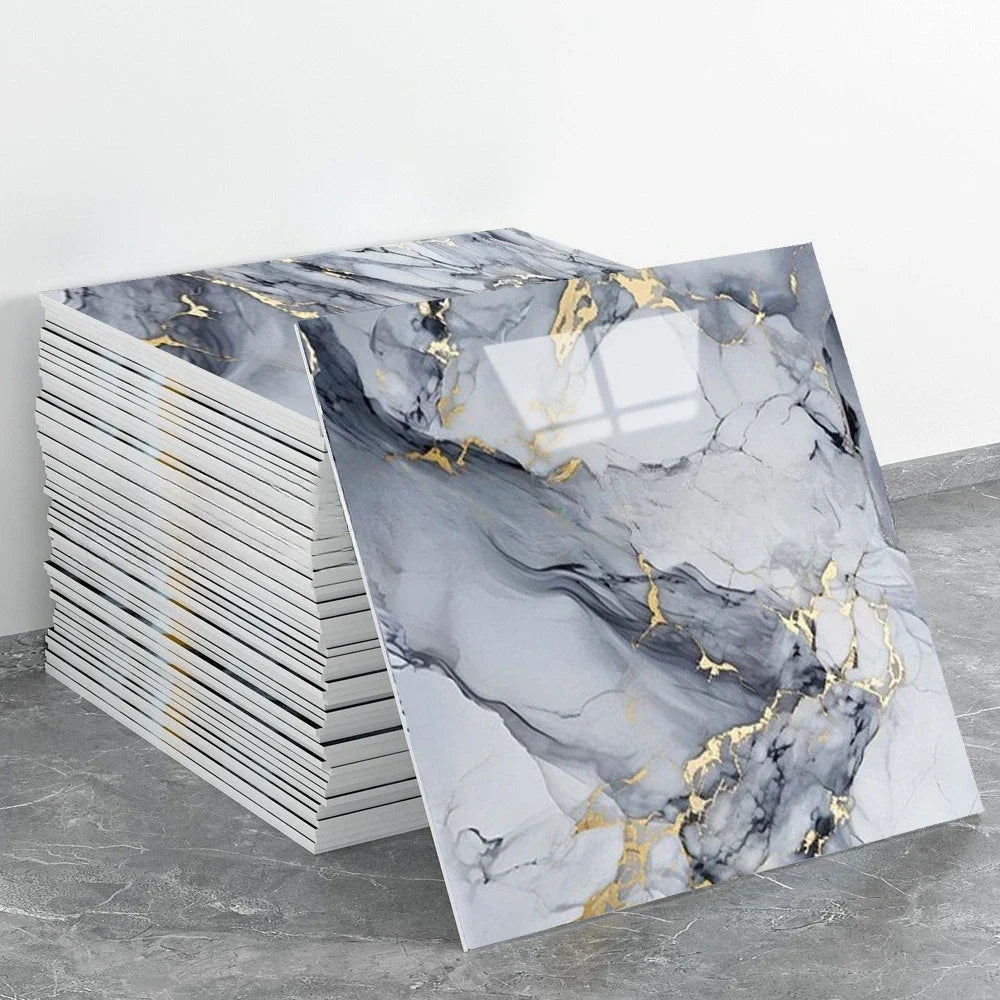 10-40PCS Imitation 3D Marble Wall Sticker Self Adhesive Waterproof Oilproof Wallpaper for Kitchen Tile Wall DIY Home Decoration