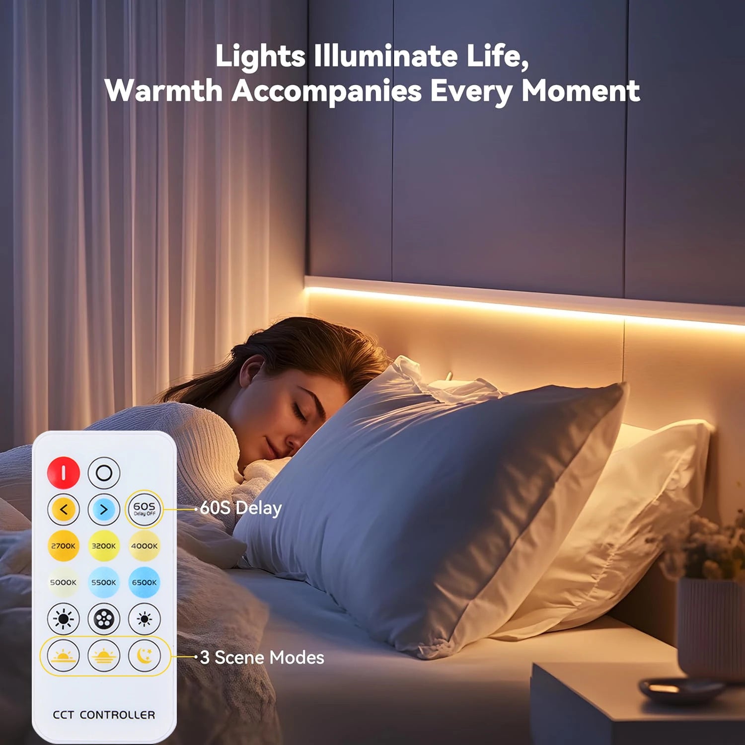 24V COB LED Strip Lights Dimmable With Remote Control 5/10M Flexible Tape Lamp for Indoor Kitchen Under Cabinet Home Decor