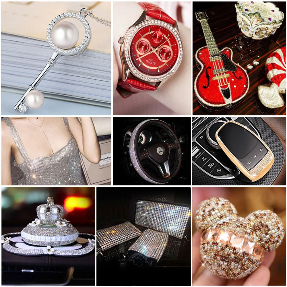 Self-adhesive Rhinestone Jewelry DIY Accessories Phone Case Shiny Diamond Ribbon Wedding Crystal Tape Sticker Car Interior Decor