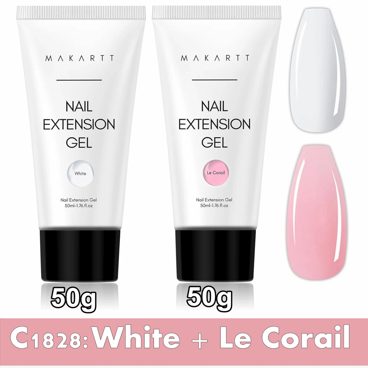 Makartt Poly Nail Extension Gel for Nails ,Clear Pink Builder & Sculting Soak Off Hard Gel for Strong Natural Look for Beginer