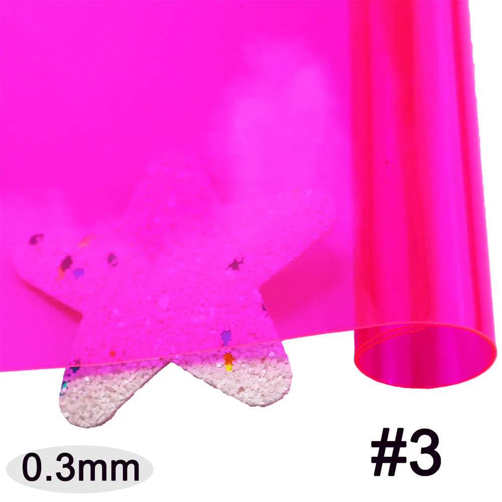 30x120cm Roll Pink Red Orange Blue Clear Transparente PVC Fabric Vinyl Soft Glass Cloth Waterproof For Handbag DIY PV050