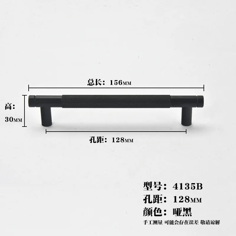 Gold Black knurled KitchenCabinet Storage Handles Home Accessories Drawer Knobs Wardrobe Cupboard Door Pulls Furniture Handles