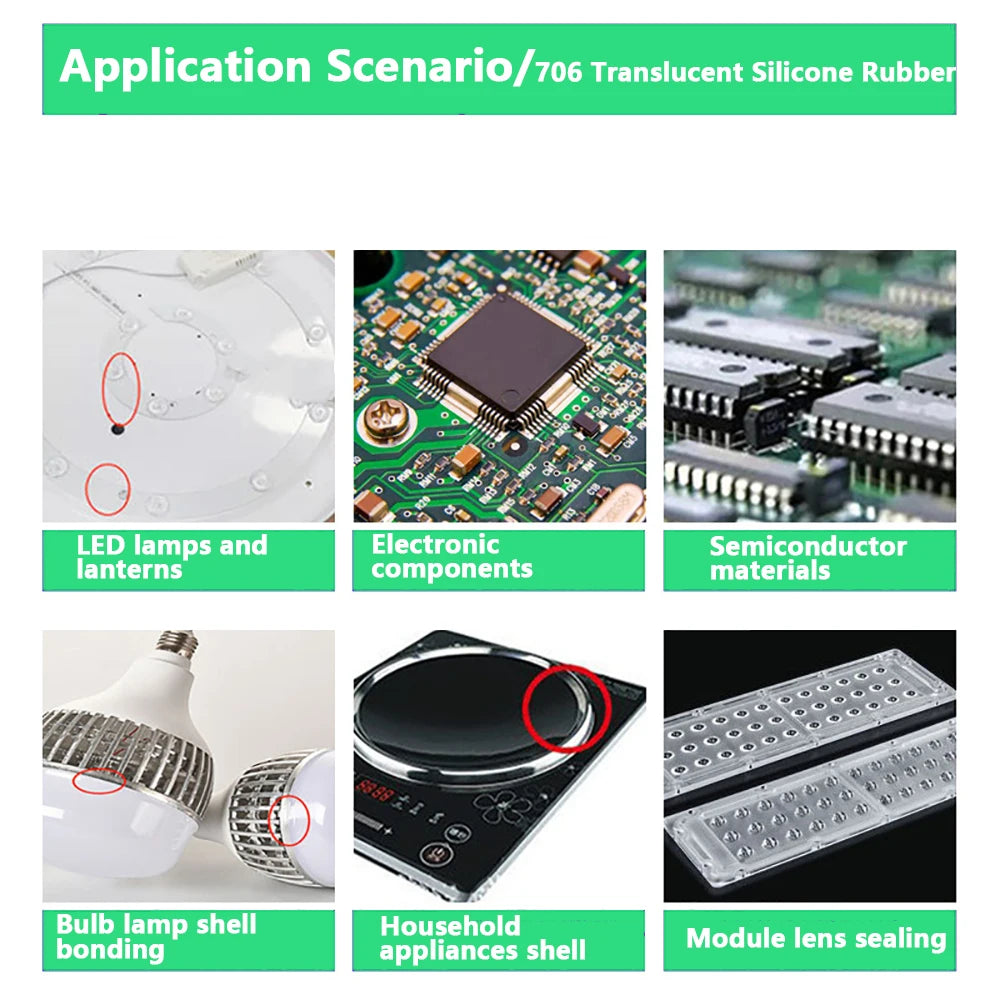 706 Soft Adhesive Silicone Rubber High Temperature Resistant Waterproof Sealing Insulation Gel Electronic Components Adhesive