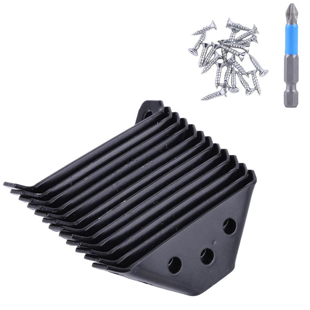 12 PCS Universal Furniture Corner Connectors Stainless Steel Corner Brace for Wood Furniture Drawer Cabinet Table Chair