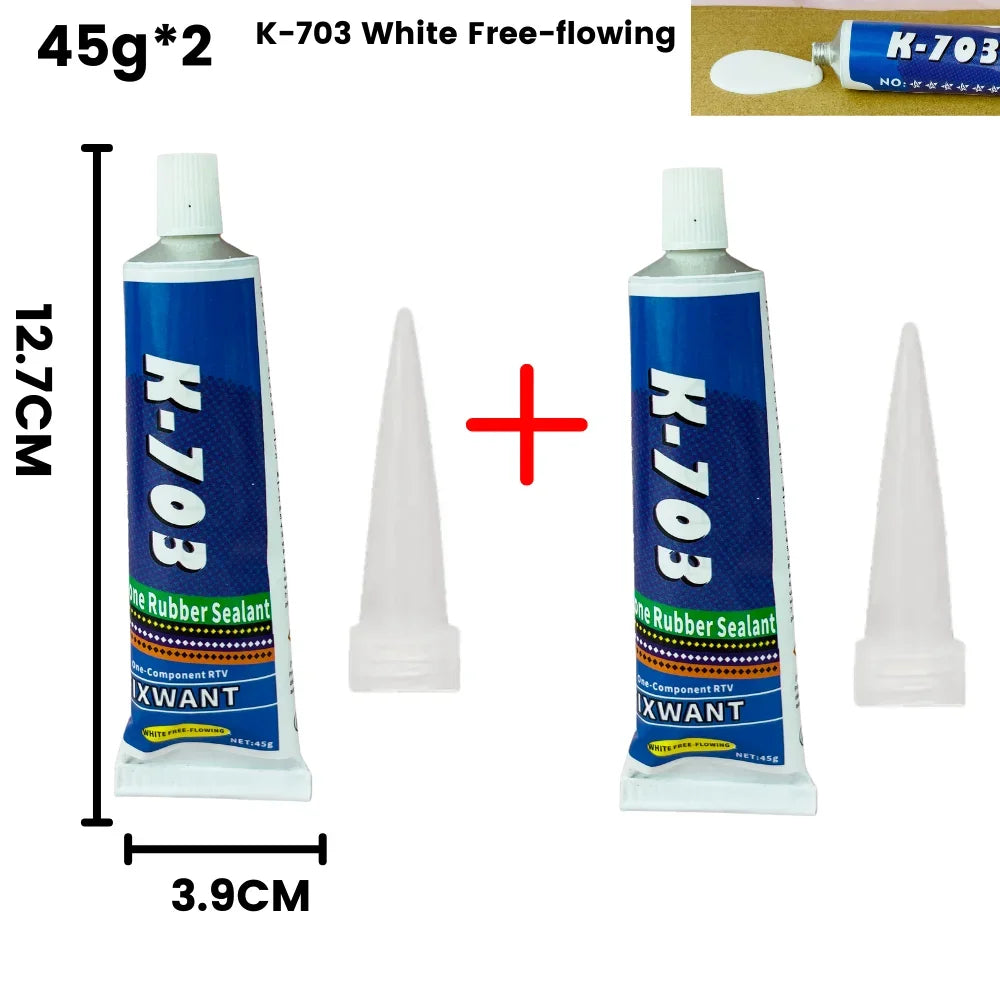 K-703 704 705 706 One-Component RTV Silicone Rubber Sealant Black White Transparent Electronic Component Sealing Glue 45g