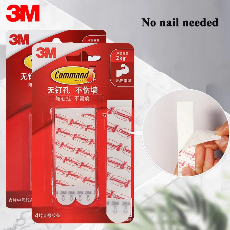 3M Command Tape Non Marking Adhesive Strip Double Sided Adhesive High Viscosity Adhesive Non Punching Strong Fixing Sheet