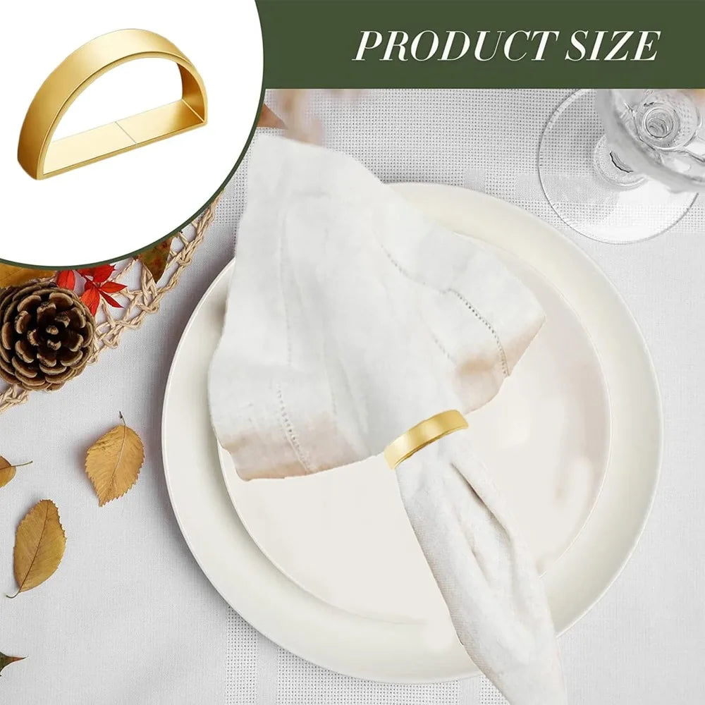8 Pcs Matt Gold Napkin Rings Stainless Steel Wedding Christmas Party Dinner Table Decorations