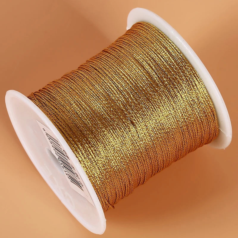 120 Meters Gold Plated Copper Wire DIY Jewelry Accessories 0.4MM Metal Wire For DIY Handmade Braided Jewelry Making Nylon Cord