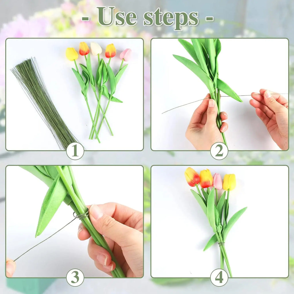 100 Pcs Floral Wire 26 Gauge Crafts Florist Green Floral Wire for Crafts Bouquet Stem Wreath Making Flower Arrangement Supplies1