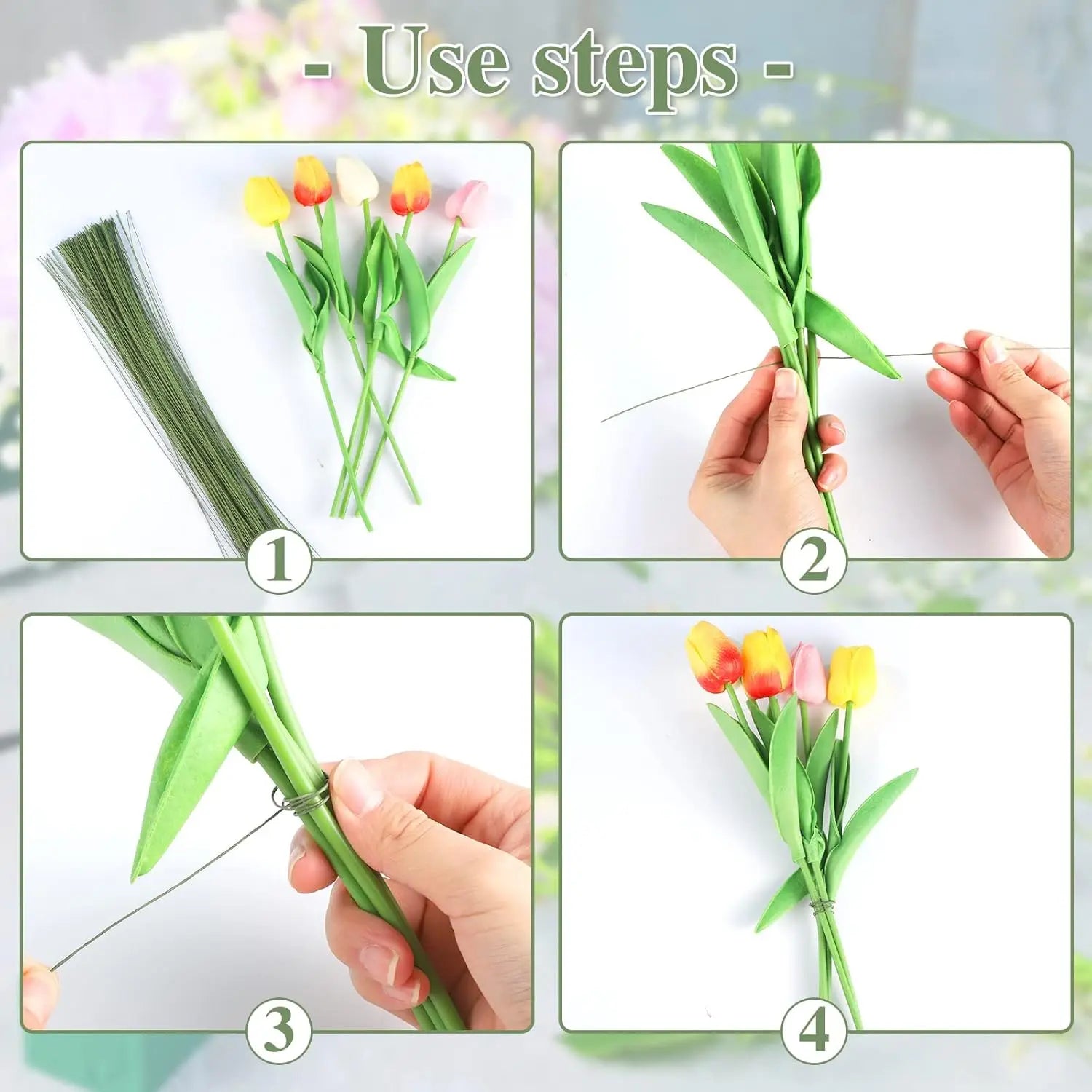 100 Pcs Floral Wire 26 Gauge Crafts Florist Green Floral Wire for Crafts Bouquet Stem Wreath Making Flower Arrangement Supplies1