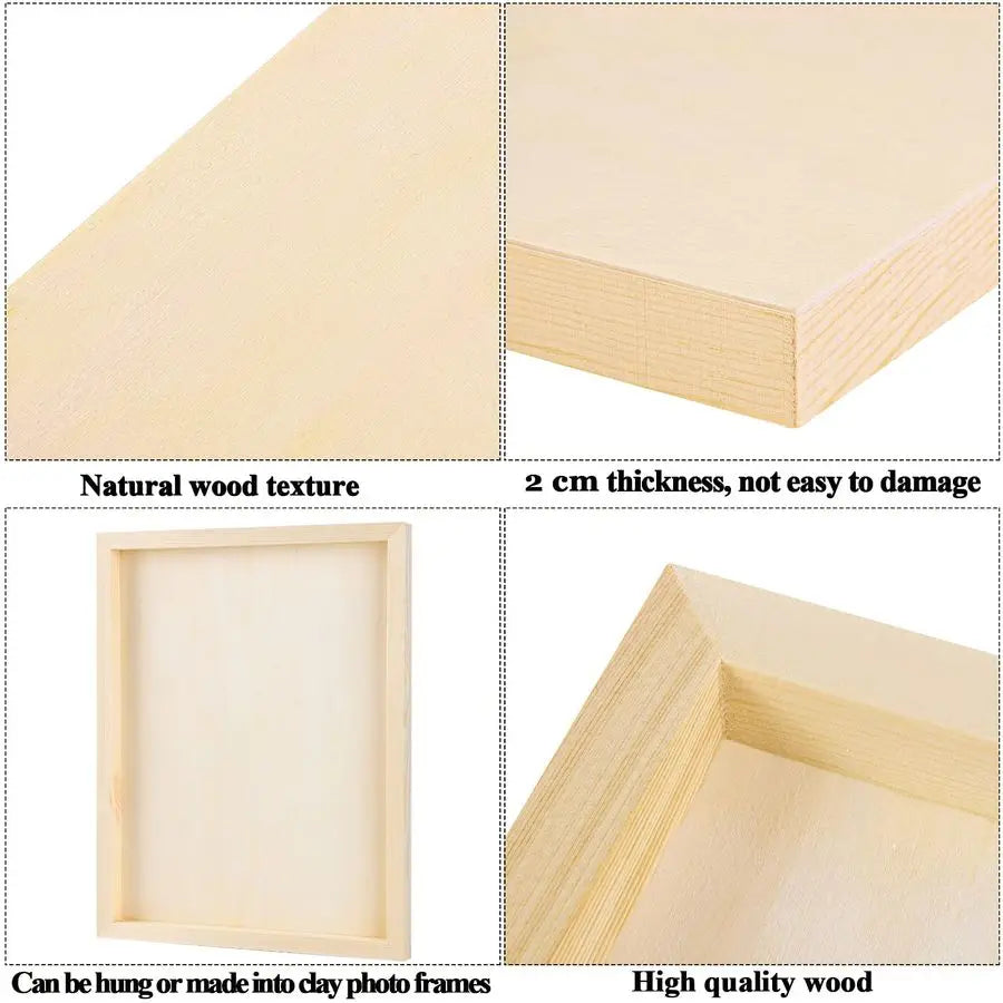 8 Pack Wood Panels 11 x 14 inch Wooden Canvas Board Unfinished Wooden Panel Boards for Painting, Arts, Pouring Use with Oils, Ac