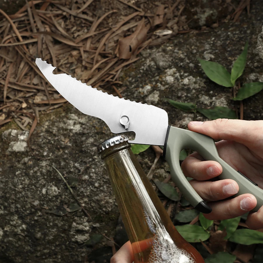 Multifunctional stainless steel detachable kitchen scissors, fishing scissors with fish bone remover, non-slip handle