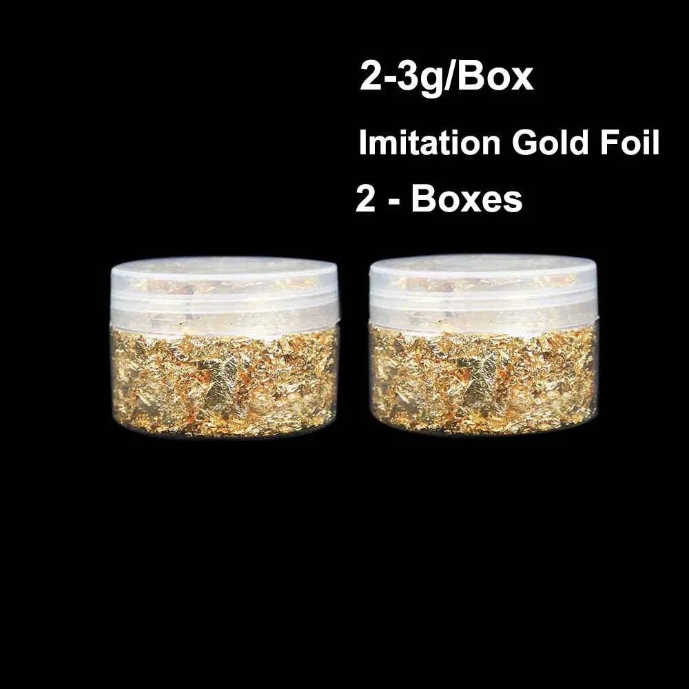 100pcs Imitation Gold Sliver Copper Foil Paper DIY Resin Candle Plaster Craft Leaf Flake Gilding Sheets Art Nail Home Decoration