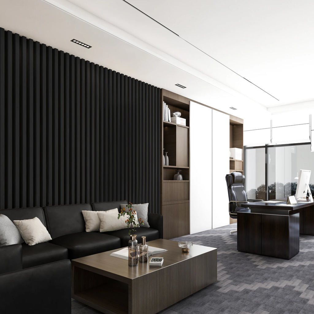 Art3d  4-Panels, Textured Wood-Look 3D Wall & Ceiling Tiles Noise Insulating MDF Grille Design,Acoustic Panels, 24" x 12"