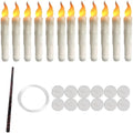 Flameless Taper Floating Candles with Magic Wand Remote Timer Flickering LED Hanging Christmas Halloween Decorations(12 Pack)