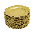 24Pcs Gold Chargers PP Plate Decoratio Table Setting Restaurant Round Salad Reef Plate Pad for Wedding Christmas Dinner Decor