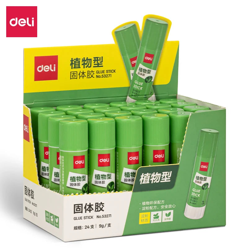 9/21g Deli Strong Glue Stick Handcrafted Non-Toxic Extra Strong Bonding Rapid Drying Perfect Students Office Use High-quality