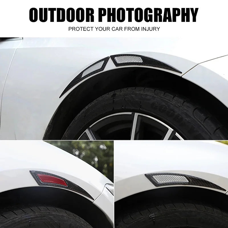 Fender Stripe Car Wheel Eyebrow Protector Lip Wheel-arch Trim Arch Extender Decorative Scratch Proof Carbon Fiber Sticker