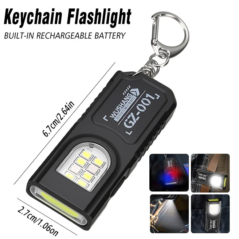 Magnetic Ultra-Thin COB Work Light,Rechargeable LED Flashlight With Clip,Hands-Free Light For Auto Repair,Outdoor,Camping,Hiking