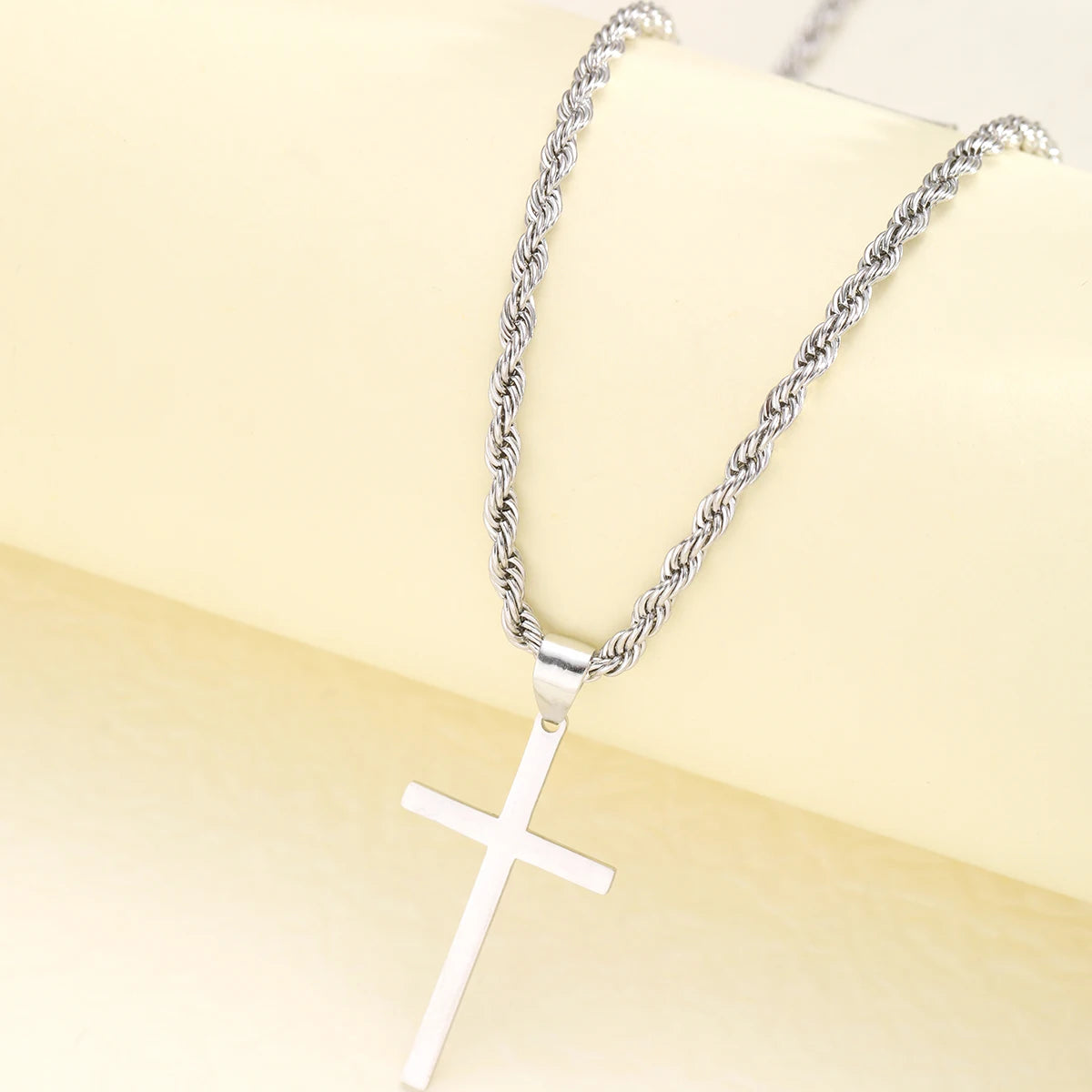LLL New Stainless Steel Cross Pendant Necklace for Men Women Minimalist Gold Color Jewelry Male Female Necklaces Chokers Gifts