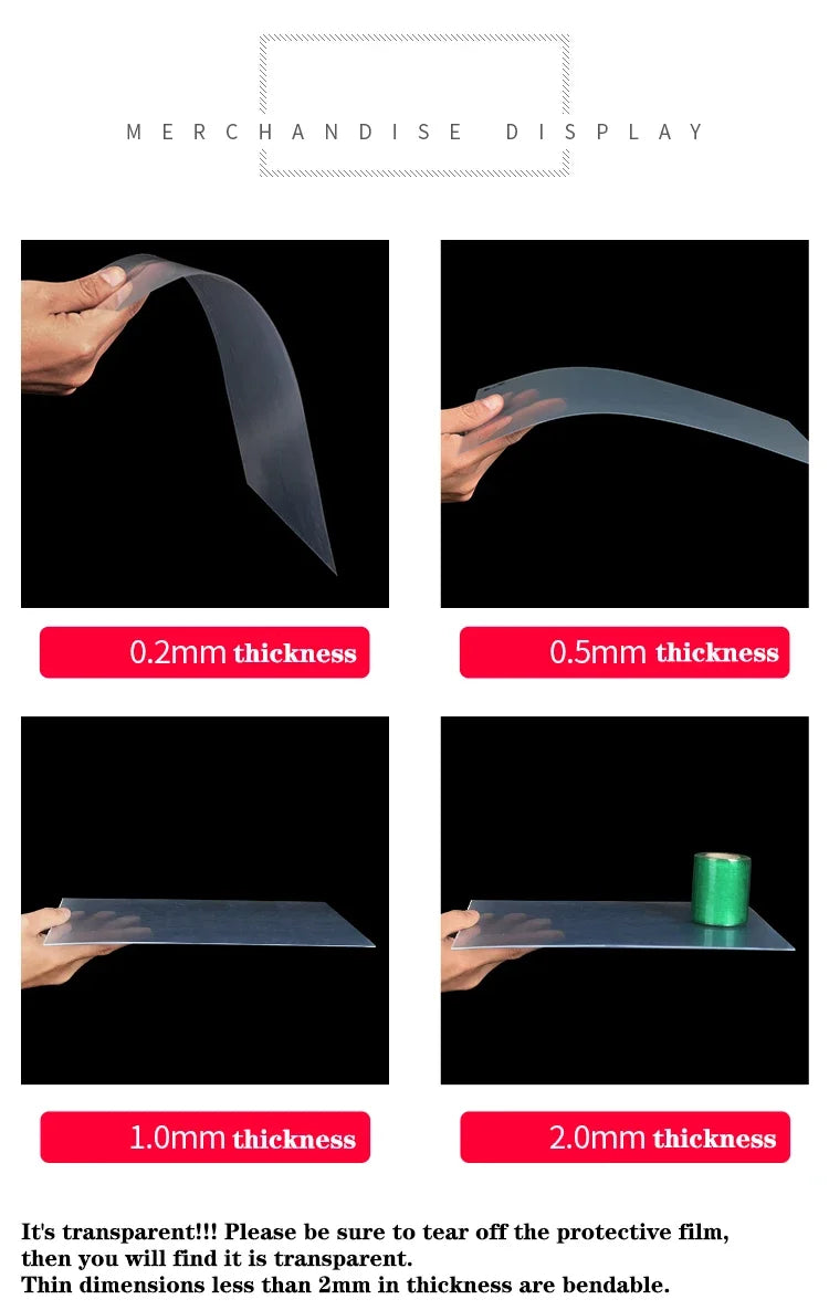 High Transparent PVC Plate 100x100mm 200x200mm Hard Plastic Sheet for DIY Home Projects