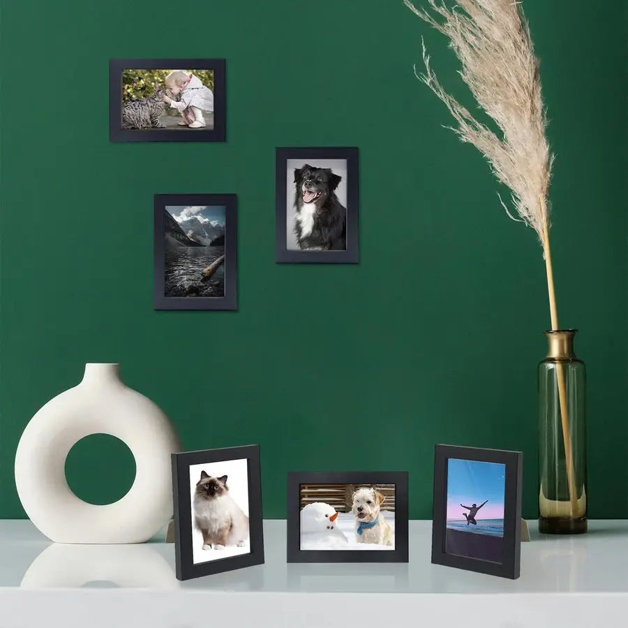 Picture Frames Bulk Set of 30 Wood Photo Frames for 4x6 Photos Wall Mounting Simple Black Photo Frames Multi Picture Frames for