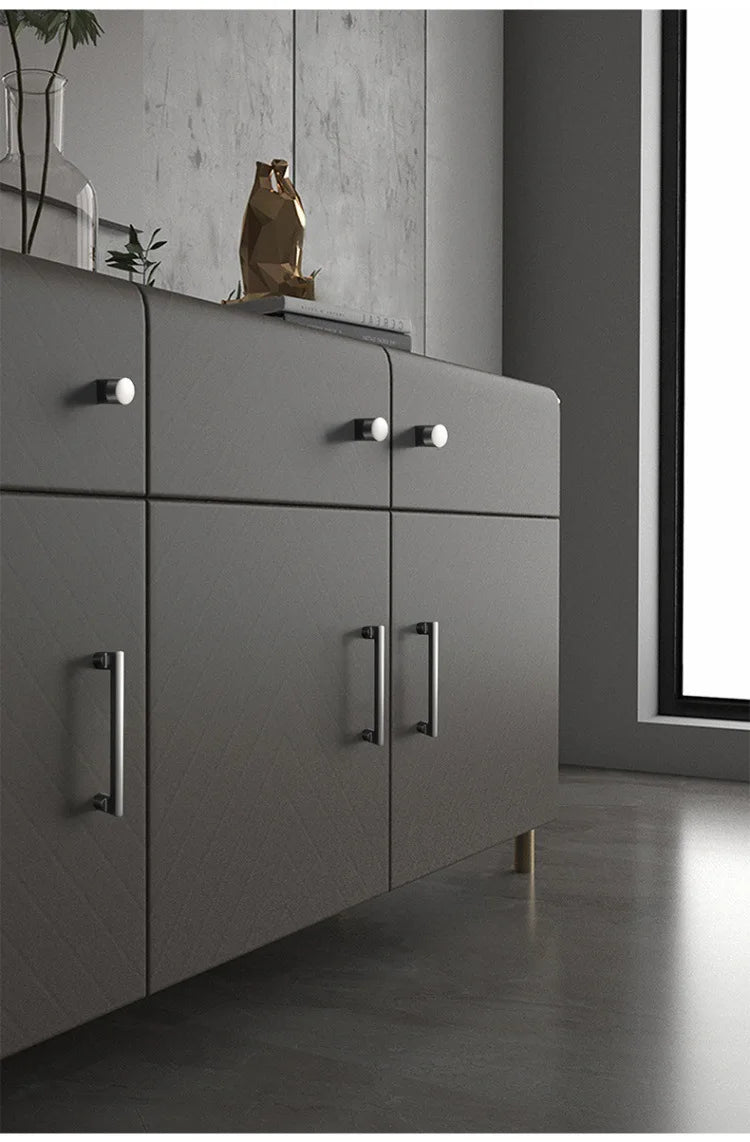 Nickel Brushed Kitchen Cabinet Pulls Silver Wardrobe Drawer Handles Zinc Alloy Single Hole Knobs Modern Furniture Door Handles