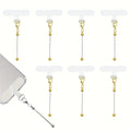 Creative Mobile Chain Small Lobster Clip Decoration Blank Bead Rod Keychain (Golden And Silvery), Transparent Dividers And Beads
