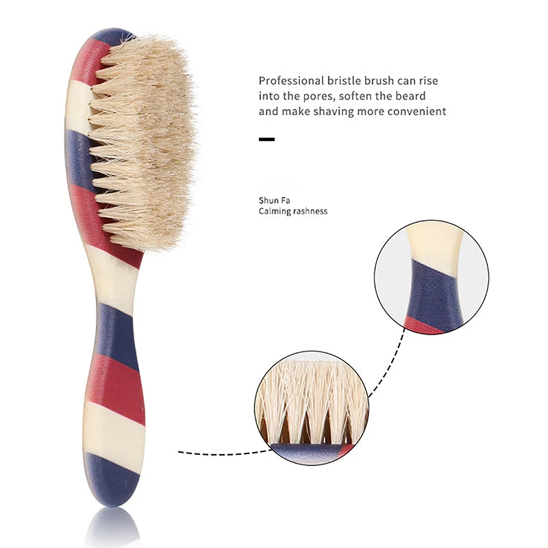 1PC Wild Boar Bristles Material Dual-Purpose Beard Brush Shaving Set Barber Shop Tools Reduce Frizz Shaving Brush