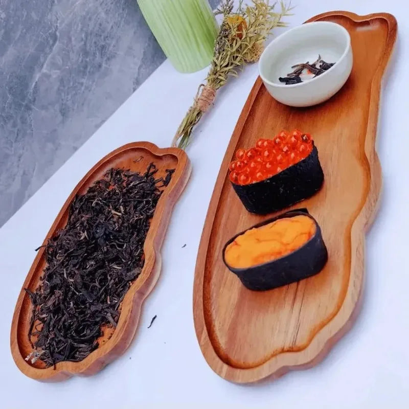Japanese-Style Wooden Coffee Trays for Fruit Desserts Candies Bread Snacks Cakes Food Table Trays