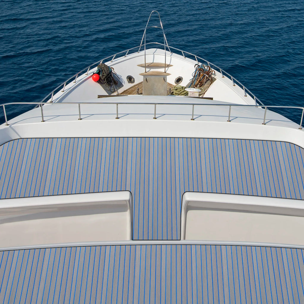 Boat Flooring EVA Foam Decking Sheet Faux Teak Marine Mat Non-Slip Self-Adhesive Flooring Material for RV Yacht 95 x 24inch