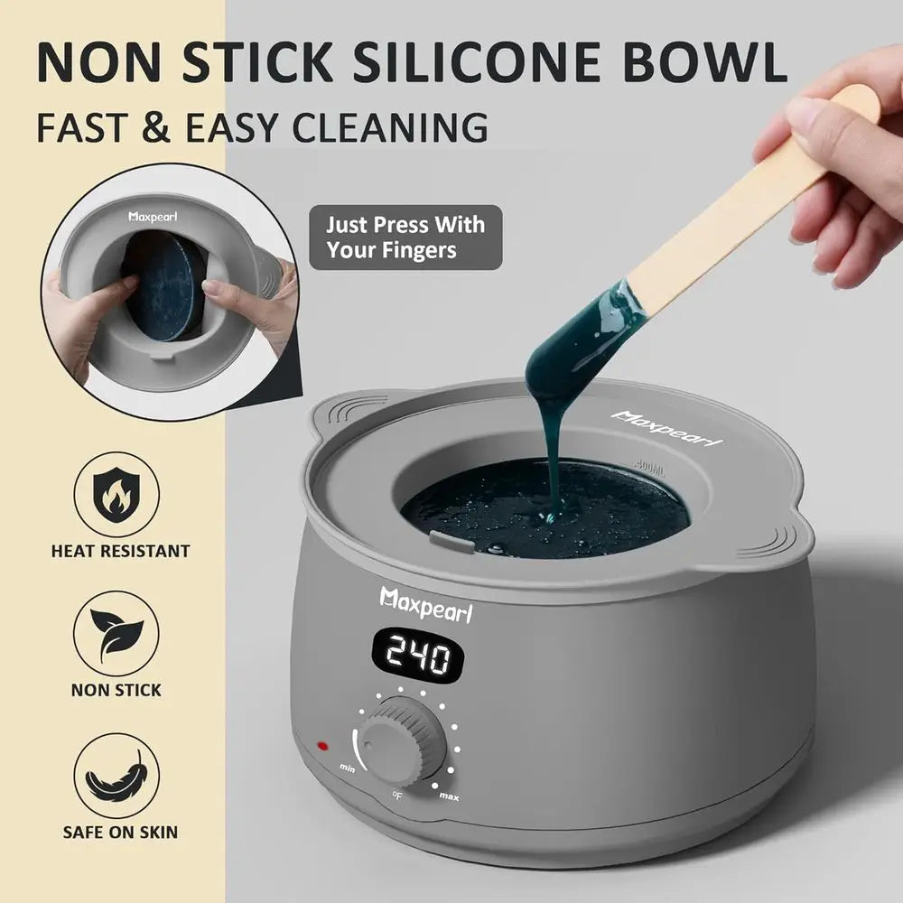 Hair Removal Waxing Kit for Men, Nose & Ear Wax Kit with Silicone Pot - Remove Unwanted Coarse Hair on Mustache, Eyebrows, Under