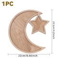 Ramadan Wooden Moon Star Tray Dessert Snack Plate Islamic Muslim Holiday Decoration For Home Decor Birthday Party Festival Celeb