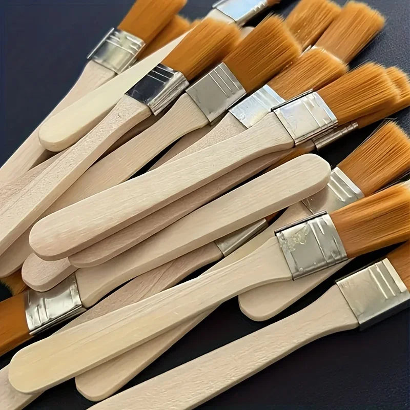 24/48pcs-nylon brushes, short wooden handle art paint brushes, watercolor brushes, wall brushes, art brushes, cleaning tools